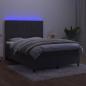 Preview: Boxspringbett mit Matratze & LED Dunkelgrau 140x190 cm Samt