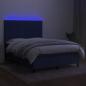 Preview: Boxspringbett mit Matratze & LED Blau 140x190 cm Stoff