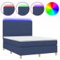 Preview: Boxspringbett mit Matratze & LED Blau 140x200 cm Stoff