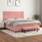 Preview: ARDEBO.de - Boxspringbett mit Matratze Rosa 180x200 cm Samt