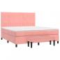 Preview: Boxspringbett mit Matratze Rosa 180x200 cm Samt