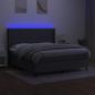 Preview: Boxspringbett mit Matratze & LED Dunkelgrau 160x200 cm Stoff