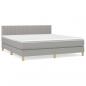 Preview: Boxspringbett mit Matratze Hellgrau 160x200 cm Stoff