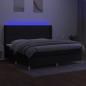 Preview: Boxspringbett mit Matratze & LED Schwarz 200x200 cm Stoff