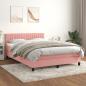 Preview: ARDEBO.de - Boxspringbett mit Matratze Rosa 140x190 cm Samt