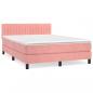 Preview: Boxspringbett mit Matratze Rosa 140x190 cm Samt