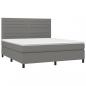 Preview: Boxspringbett mit Matratze Dunkelgrau 160x200 cm Stoff