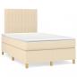 Preview: Boxspringbett mit Matratze Creme 120x200 cm Stoff