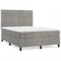 Preview: Boxspringbett mit Matratze Hellgrau 140x190 cm Samt