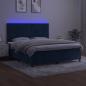 Preview: Boxspringbett mit Matratze & LED Dunkelblau 180x200 cm Samt