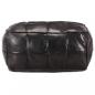 Preview: Pouf Schwarz 60 x 60 x 30 cm Echtes Ziegenleder