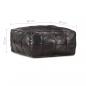 Preview: Pouf Schwarz 60 x 60 x 30 cm Echtes Ziegenleder