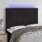 Preview: ARDEBO.de - LED Kopfteil Schwarz 144x5x118/128 cm Stoff