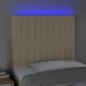 Preview: LED Kopfteil Creme 100x5x118/128 cm Stoff