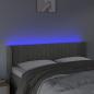 Preview: LED Kopfteil Hellgrau 147x16x78/88 cm Samt