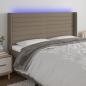 Preview: ARDEBO.de - LED Kopfteil Taupe 163x16x118/128 cm Stoff