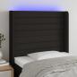 Preview: ARDEBO.de - LED Kopfteil Schwarz 83x16x118/128 cm Stoff