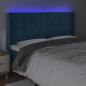 Preview: LED Kopfteil Dunkelblau 183x16x118/128 cm Samt