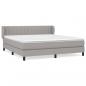 Preview: Boxspringbett mit Matratze Hellgrau 160x200 cm Stoff