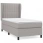 Preview: Boxspringbett mit Matratze Hellgrau 80x200 cm Stoff