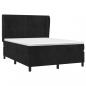 Preview: Boxspringbett mit Matratze Schwarz 140x200 cm Samt