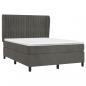 Preview: Boxspringbett mit Matratze Dunkelgrau 140x190 cm Samt