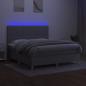 Preview: Boxspringbett mit Matratze & LED Hellgrau 160x200 cm Stoff