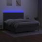 Preview: Boxspringbett mit Matratze & LED Dunkelgrau 160x200 cm Stoff