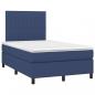 Preview: Boxspringbett mit Matratze & LED Blau 120x200 cm Stoff