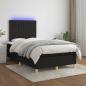 Preview: ARDEBO.de - Boxspringbett mit Matratze & LED Schwarz 120x200 cm Stoff