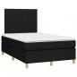 Preview: Boxspringbett mit Matratze & LED Schwarz 120x200 cm Stoff