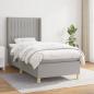 Preview: ARDEBO.de - Boxspringbett mit Matratze Hellgrau 80x200 cm Stoff