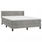 Preview: Boxspringbett mit Matratze Hellgrau 140x200 cm Samt