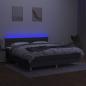 Preview: Boxspringbett mit Matratze & LED Dunkelgrau 160x200 cm Stoff