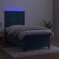 Preview: Boxspringbett mit Matratze & LED Dunkelblau 90x200 cm Samt