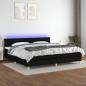 Preview: ARDEBO.de - Boxspringbett mit Matratze & LED Schwarz 200x200 cm Stoff