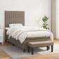 Preview: ARDEBO.de - Boxspringbett mit Matratze Taupe 90x200 cm Stoff