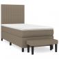 Preview: Boxspringbett mit Matratze Taupe 90x200 cm Stoff