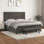 Preview: ARDEBO.de - Boxspringbett mit Matratze Dunkelgrau 160x200 cm Samt