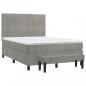 Preview: Boxspringbett mit Matratze Hellgrau 140x190 cm Samt