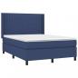 Preview: Boxspringbett mit Matratze & LED Blau 140x190 cm Stoff