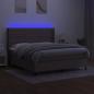 Preview: Boxspringbett mit Matratze & LED Taupe 160x200 cm Stoff