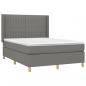 Preview: Boxspringbett mit Matratze & LED Dunkelgrau 140x200 cm Stoff