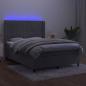 Preview: Boxspringbett mit Matratze & LED Hellgrau 140x190 cm Samt