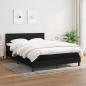 Preview: ARDEBO.de - Boxspringbett mit Matratze Schwarz 140x200 cm Stoff 