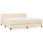 Preview: Boxspringbett mit Matratze Creme 200x200 cm Stoff