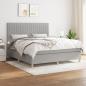 Preview: ARDEBO.de - Boxspringbett mit Matratze Hellgrau 160x200 cm Stoff