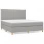 Preview: Boxspringbett mit Matratze Hellgrau 160x200 cm Stoff