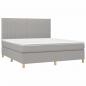 Preview: Boxspringbett mit Matratze Hellgrau 160x200 cm Stoff