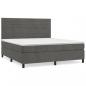 Preview: Boxspringbett mit Matratze Dunkelgrau 160x200 cm Samt